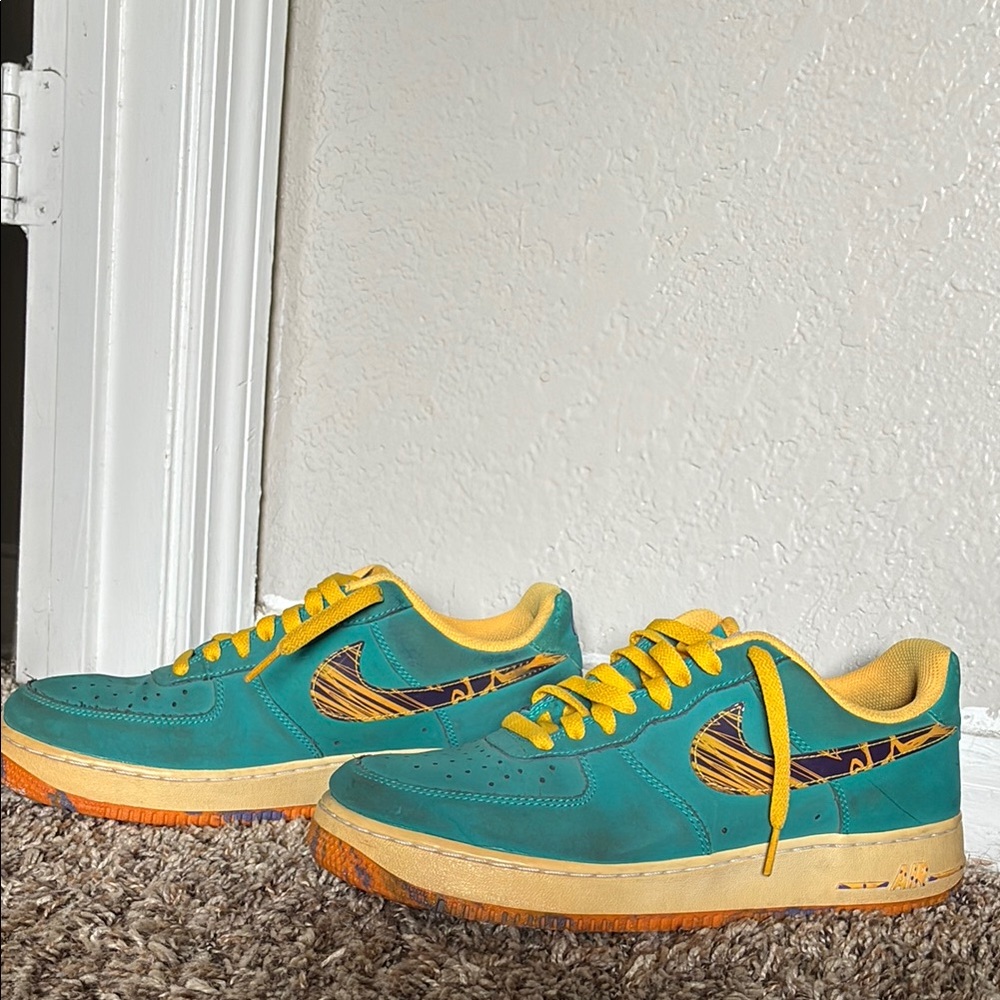 Nike Teal and Yellow Sneakers